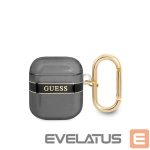 Чехол для наушников Guess Apple Airpods 1/2 TPU Printed Stripe Case Black