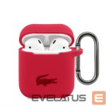 Чехол для наушников Lacoste Apple Airpods 1/2 Liquid Silicone Glossy Printing Logo Case Red