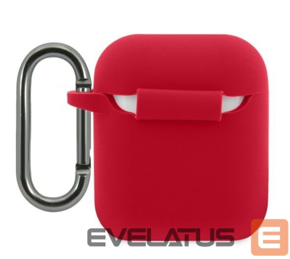 Чехол для наушников Lacoste Apple Airpods 1/2 Liquid Silicone Glossy Printing Logo Case Red