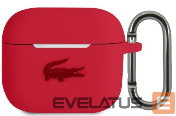 Чехол для наушников Lacoste Apple Airpods 3 Liquid Silicone Glossy Printing Logo Case Red