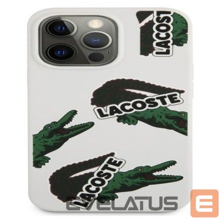 Чехол на заднюю панель Lacoste Apple iPhone 13 Pro Liquid Silicone Allover Pattern Case White