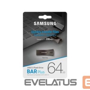 Флеш-накопитель Samsung  Samsung BAR Plus MUF-64BE4/APC 64 GB, USB 3.1, Grey 