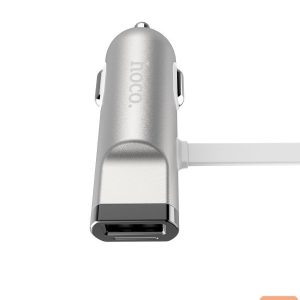 Авто зарядка Hoco Universal UCL01 Multifunction apple+micro usb Silver