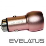 Авто зарядка Evelatus Universal Car Charger ECC01 PINK 2USB port 3.1A with stainless steel escape tool Pink