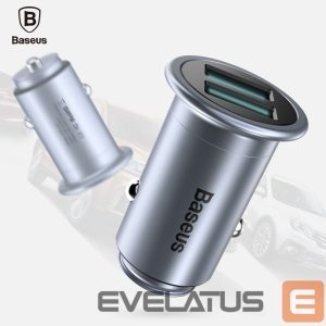 Авто зарядка Baseus Universal MINI T Dual U Smart Car Charger 2.4A CCMNT-16 Chrome