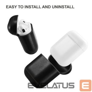 Чехол на заднюю панель Evelatus Apple Airpods Leather Protective Case Black