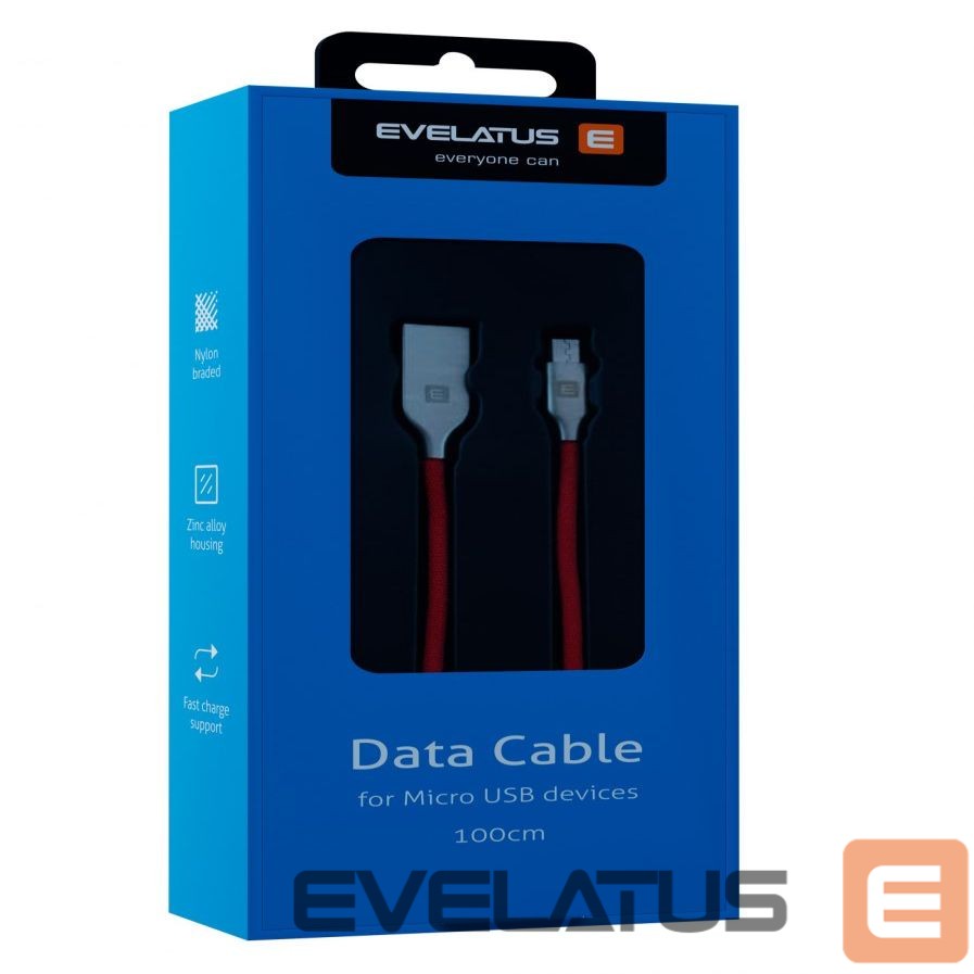 Кабель Evelatus - MicroUSB cable EDC04 Red