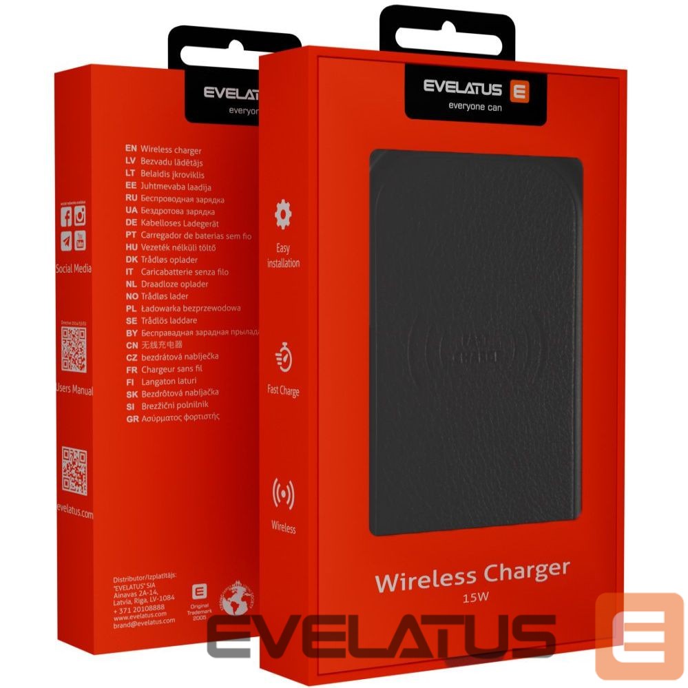 Беспроводное зарядное устройство Evelatus Universal Wireless Desk charger EWD01 Black