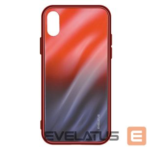 Чехол на заднюю панель Evelatus Huawei P Smart 2019 Water Ripple Full Color Electroplating Tempered Glass Gradient Red-Black