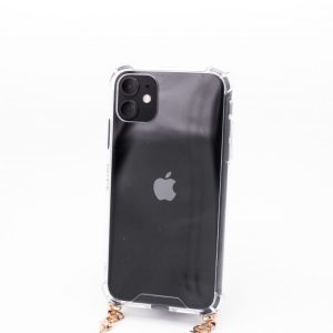 Чехол на заднюю панель Evelatus Apple iPhone 11 Silicone Transparent with Necklace TPU Strap Gold