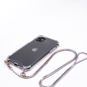 Чехол на заднюю панель Evelatus Apple iPhone 11 Pro Silicone Transparent with Necklace TPU Strap Silver