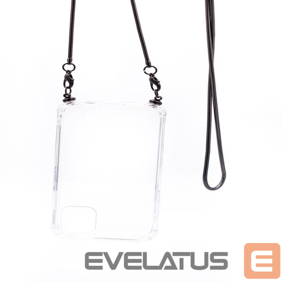Чехол на заднюю панель Evelatus Apple iPhone XS Max Silicone Transparent with Necklace TPU Strap Space Gray