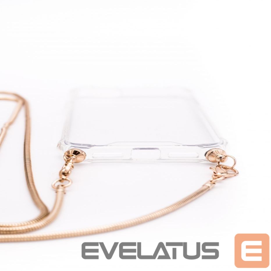 Чехол на заднюю панель Evelatus Xiaomi Note 7 Silicone Transparent with Necklace TPU Strap Gold