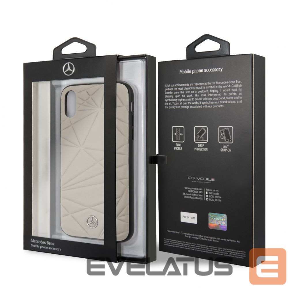 Чехол на заднюю панель Mercedes-Benz Apple iPhone XR Twister Genuine Leather Hard Case Grey