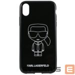 Чехол на заднюю панель Karl Lagerfeld  iPhone XR PC/TPU Glitter Ikonik White Outline Black
