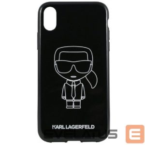 Чехол на заднюю панель Karl Lagerfeld  iPhone XR PC/TPU Glitter Ikonik White Outline Black