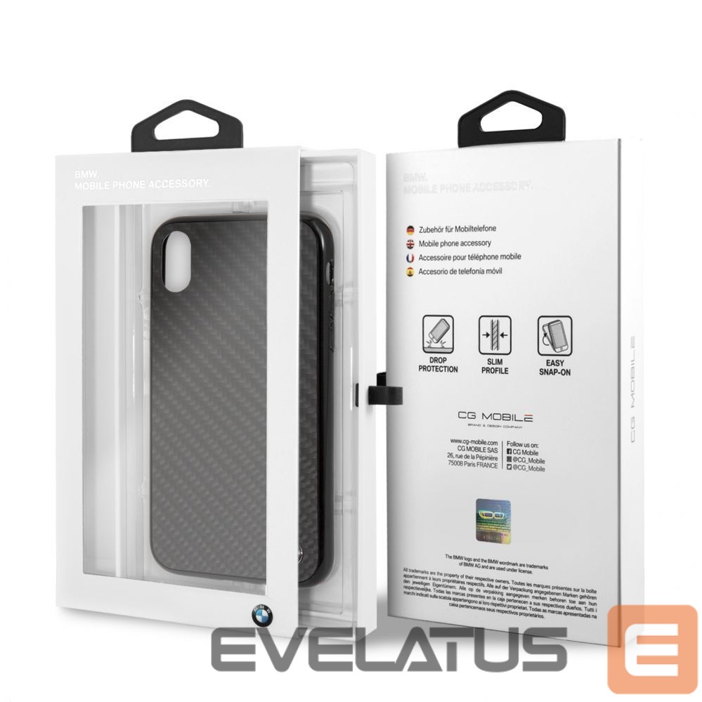 Чехол на заднюю панель BMW Apple iPhone XR Signature Hard Case Real Carbon Black