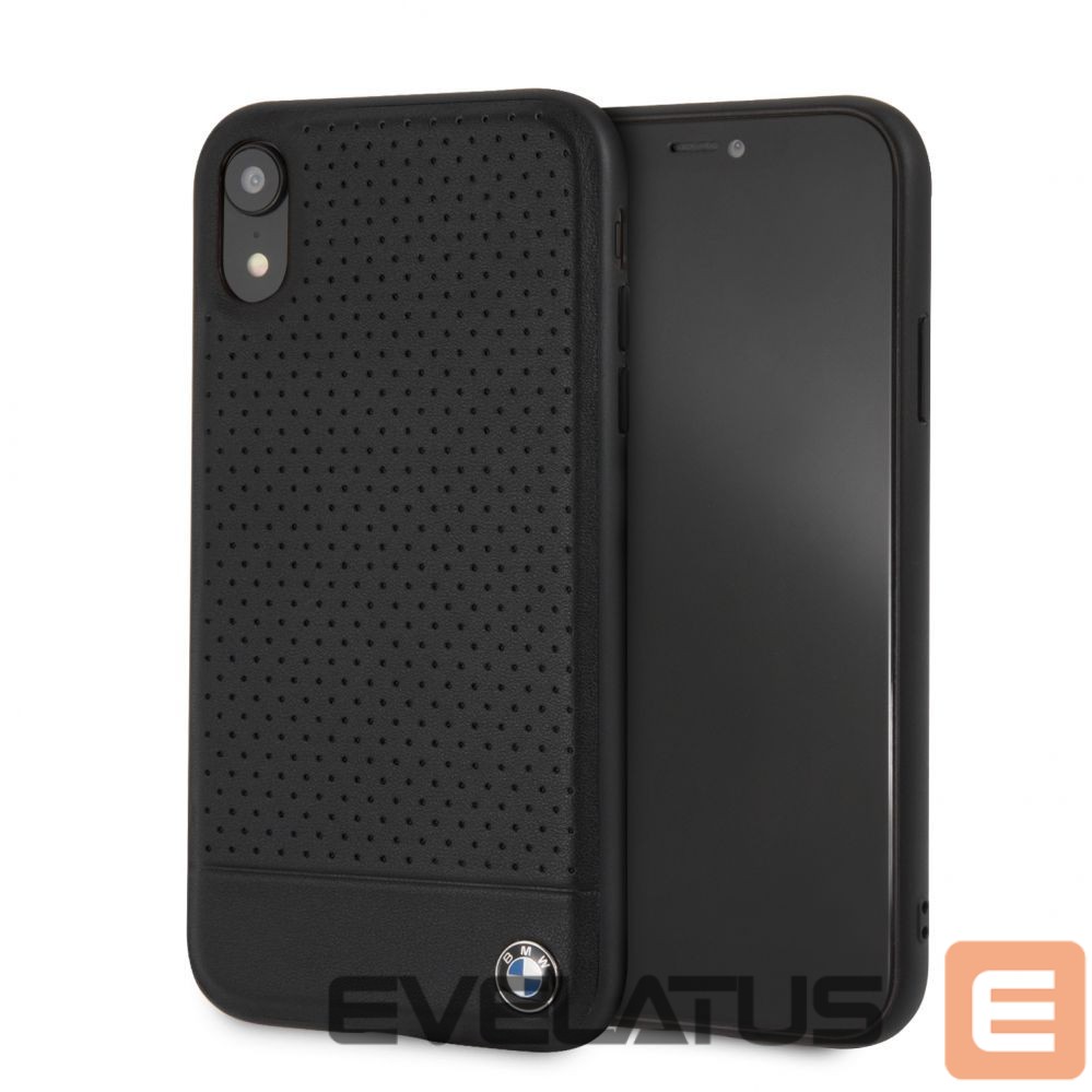 Чехол на заднюю панель BMW Apple iPhone XR Perforated Leather Hardcase Black