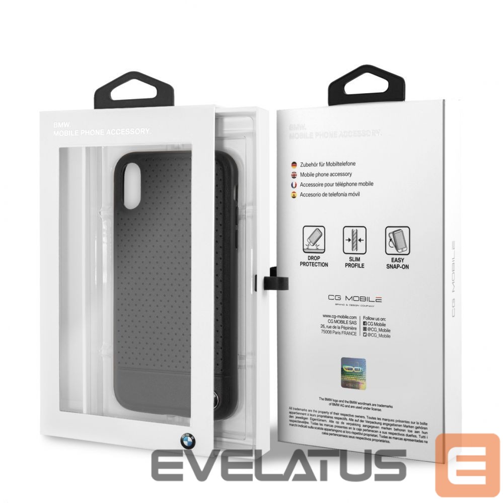 Чехол на заднюю панель BMW Apple iPhone XR Perforated Leather Hardcase Black