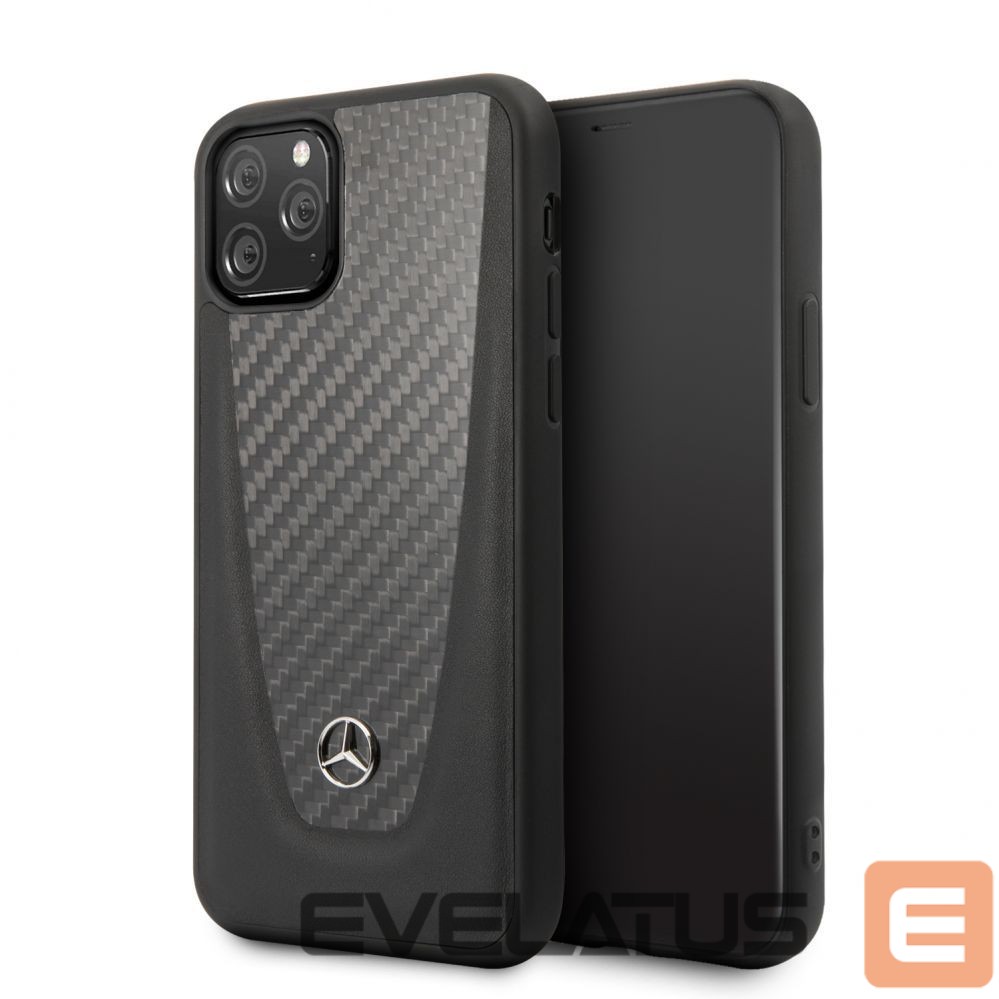 Чехол на заднюю панель Mercedes-Benz Apple iPhone 11 Pro Hard Case Leather Carbon Fiber Black