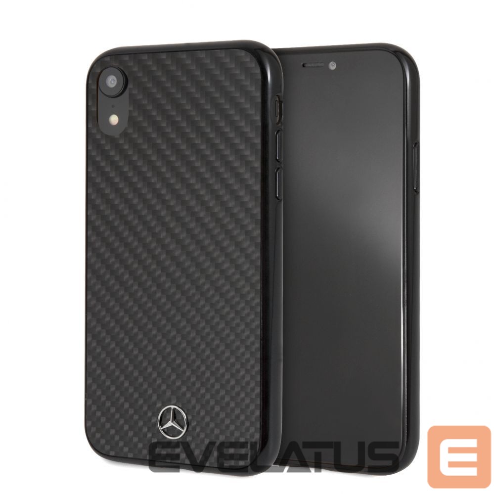 Чехол на заднюю панель Mercedes-Benz Apple iPhone XR Hard Case Real Carbon Fiber Black