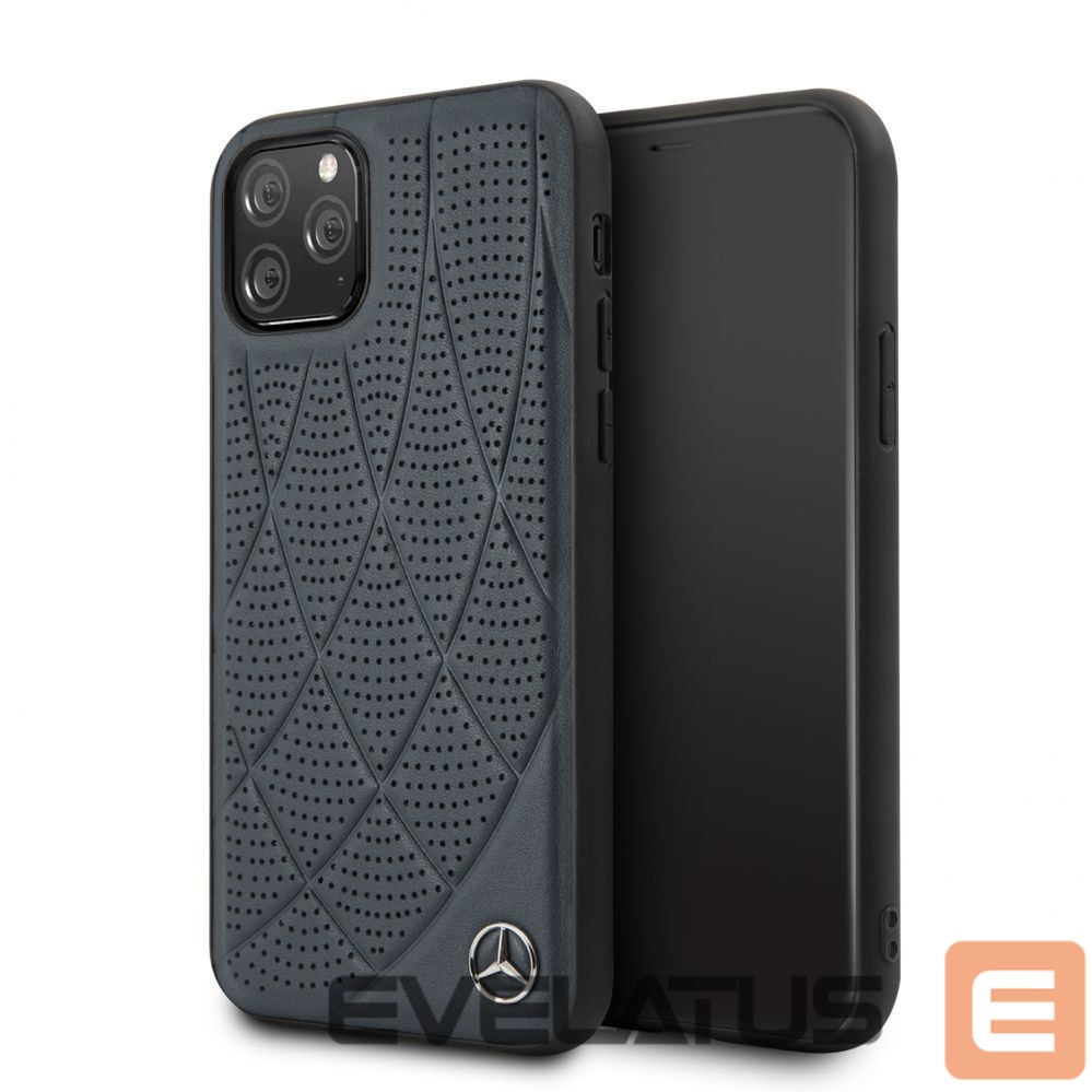 Чехол на заднюю панель Mercedes-Benz Apple iPhone 11 Pro Quilted Genyine Leather Blue