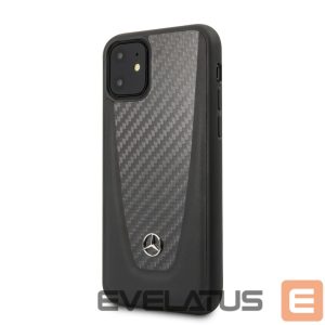 Чехол на заднюю панель Mercedes-Benz Apple iPhone 11 Hard Case Leather Carbon Fiber Black