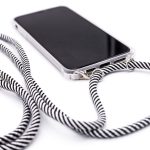 Чехол на заднюю панель Evelatus Samsung A40 Case with rope Black Stripes Transparent