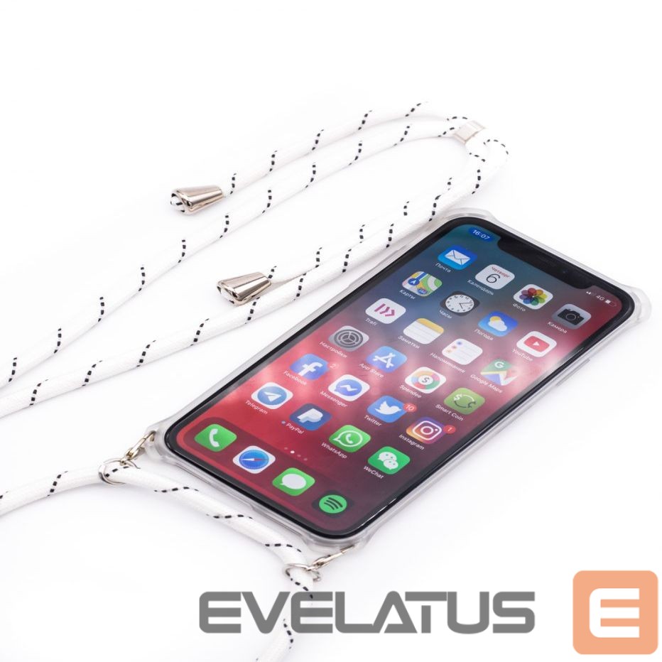 Чехол на заднюю панель Evelatus Apple iPhone XR Case with rope White Stripes Transparent
