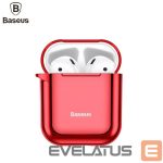 Чехол на заднюю панель Baseus  Metallic Shining Ultra-thin Silicone Protector Case with Hook for Airpods 1 / 2 Red