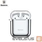 Чехол на заднюю панель Baseus Apple Metallic Shining Ultra-thin Silicone Protector Case with Hook for Airpods 1 / 2 Silver
