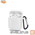 Чехол на заднюю панель TakeMe Apple Ultra-thin Soft Silicone protective case for AirPods White