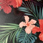 Защитная плёнка Evelatus Universal Red Flowers Along With Ferns Colorful Film for Cutter