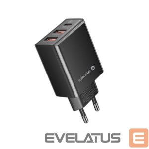 Адаптер Evelatus  Evelatus Travel Charger EU Wall 3 Ports 32W USB-C / USB-A2 ETC06 Black