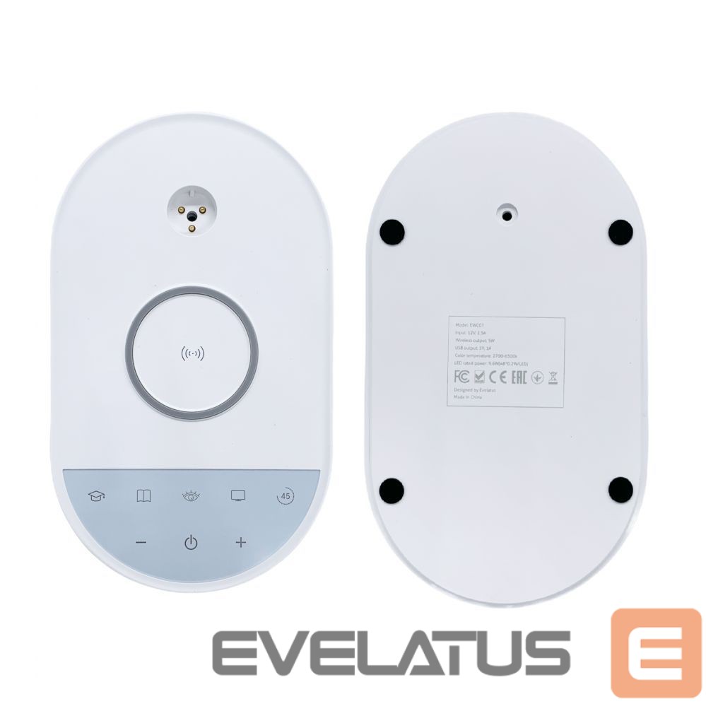 Беспроводное зарядное устройство Evelatus Evelatus Desk Lamp Wireless Charger EWC07 White