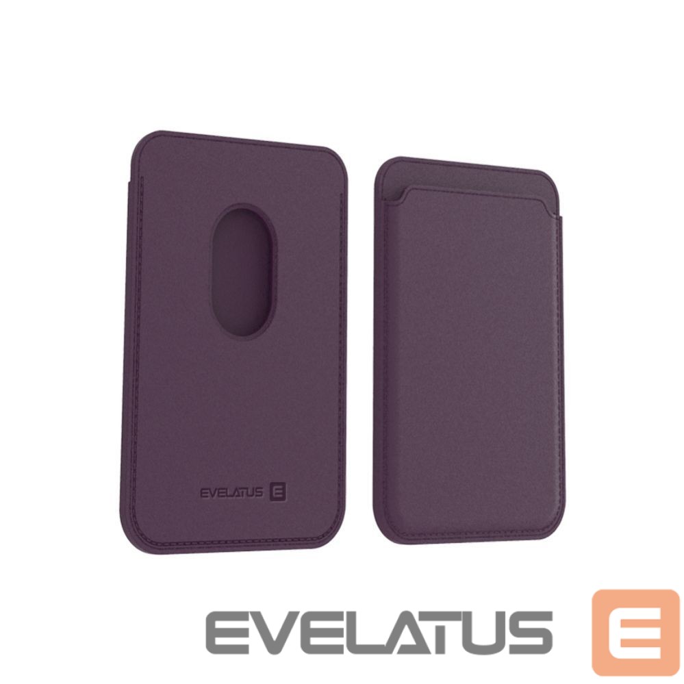 Чехол универсальный карман Evelatus Universal iPhone Genuine leather wallet with MagSafe Deep Purple