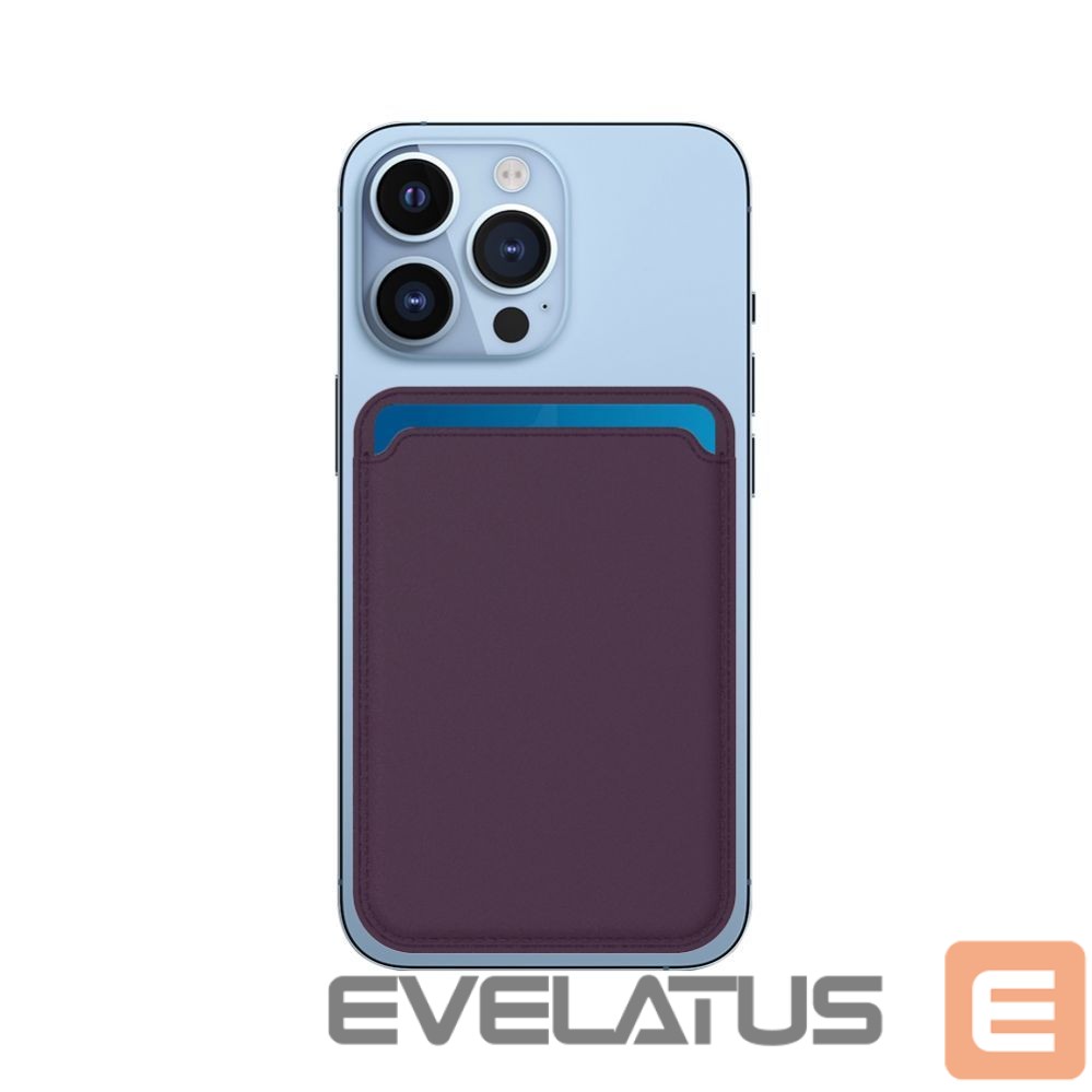 Чехол универсальный карман Evelatus Universal iPhone Genuine leather wallet with MagSafe Deep Purple