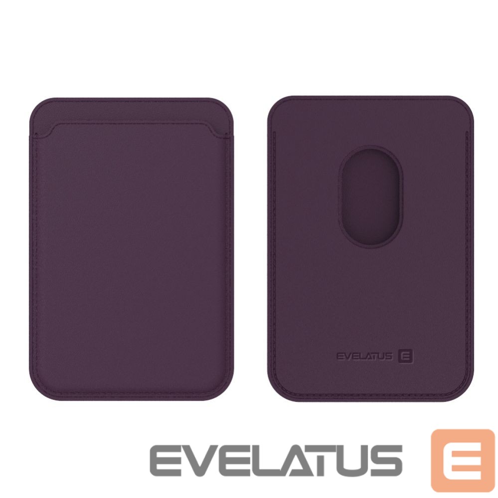 Чехол универсальный карман Evelatus Universal iPhone Genuine leather wallet with MagSafe Deep Purple