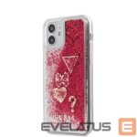 Чехол на заднюю панель Guess - iPhone 12 mini 5.4'' Liquid Glitter Charms Cover Rapsberry