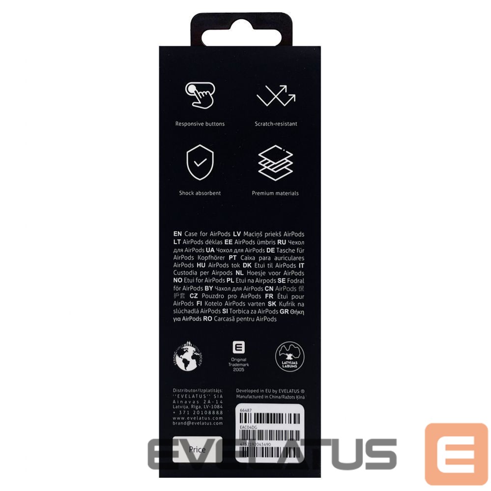 Чехол для наушников Evelatus Apple Airpods Case EAC04 Dark Gray