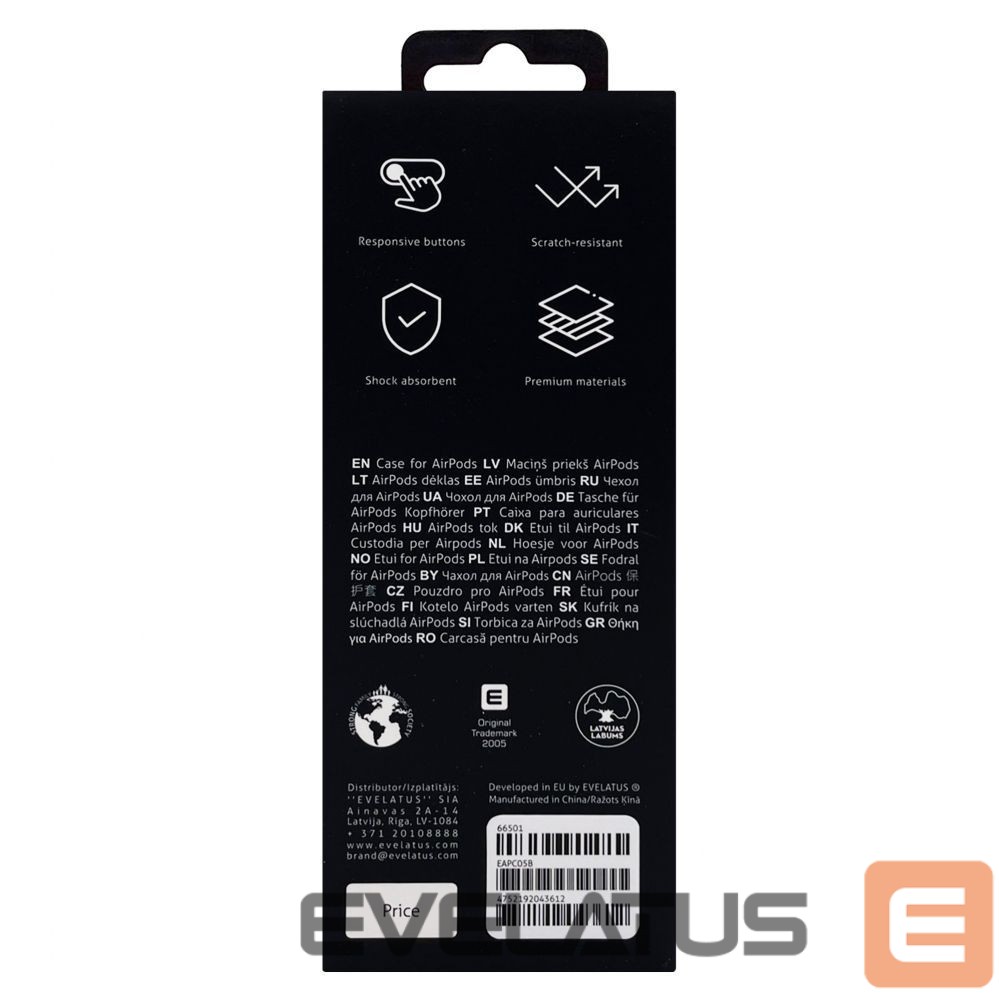 Чехол для наушников Evelatus Apple Airpods Case EAC05 Black