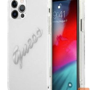 Чехол на заднюю панель Guess Apple iPhone 12 Pro Max 6.7 hardcase Vintage Script Silver Transparent