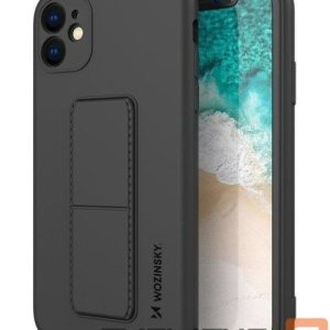 Чехол на заднюю панель Wozinsky - iPhone 12 silicone case with stand Kickstand Case Black