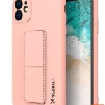 Чехол на заднюю панель Wozinsky Apple iPhone 12 Kickstand Case silicone case with stand Pink