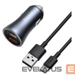 Авто зарядка Baseus  Contactor Pro fast car charger 2x USB 40 W Quick Charge SCP FCP AFC + USB cable - USB Type C Grey