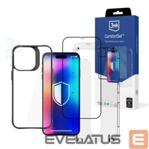 Чехол на заднюю панель 3MK Apple iPhone 14 Pro Max Comfort Set 4 in 1 Transparent Black