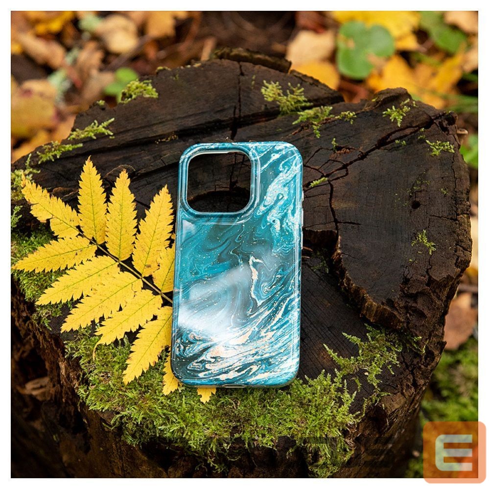 Чехол на заднюю панель Evelatus Apple iPhone 15 Pro PC Customized Print Design Marble Turquoise