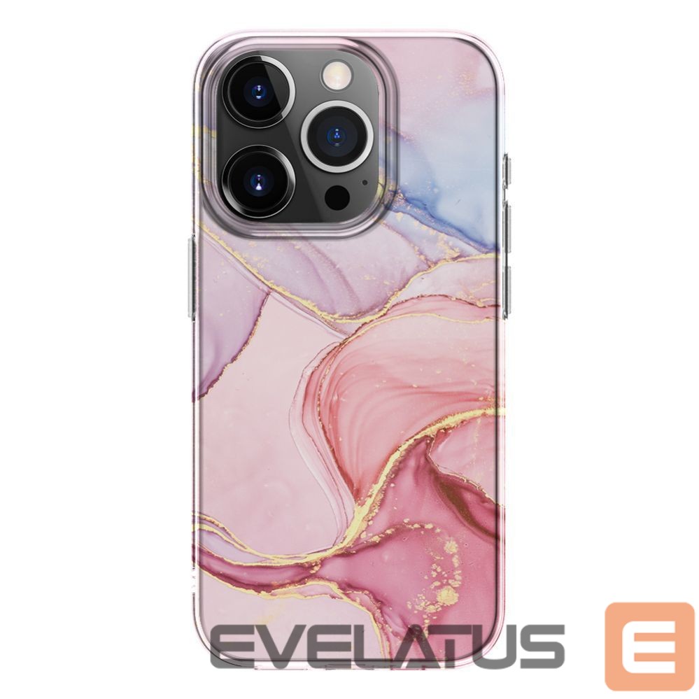 Чехол на заднюю панель Evelatus Apple iPhone 15 Pro PC Customized Print Design Marble Pink