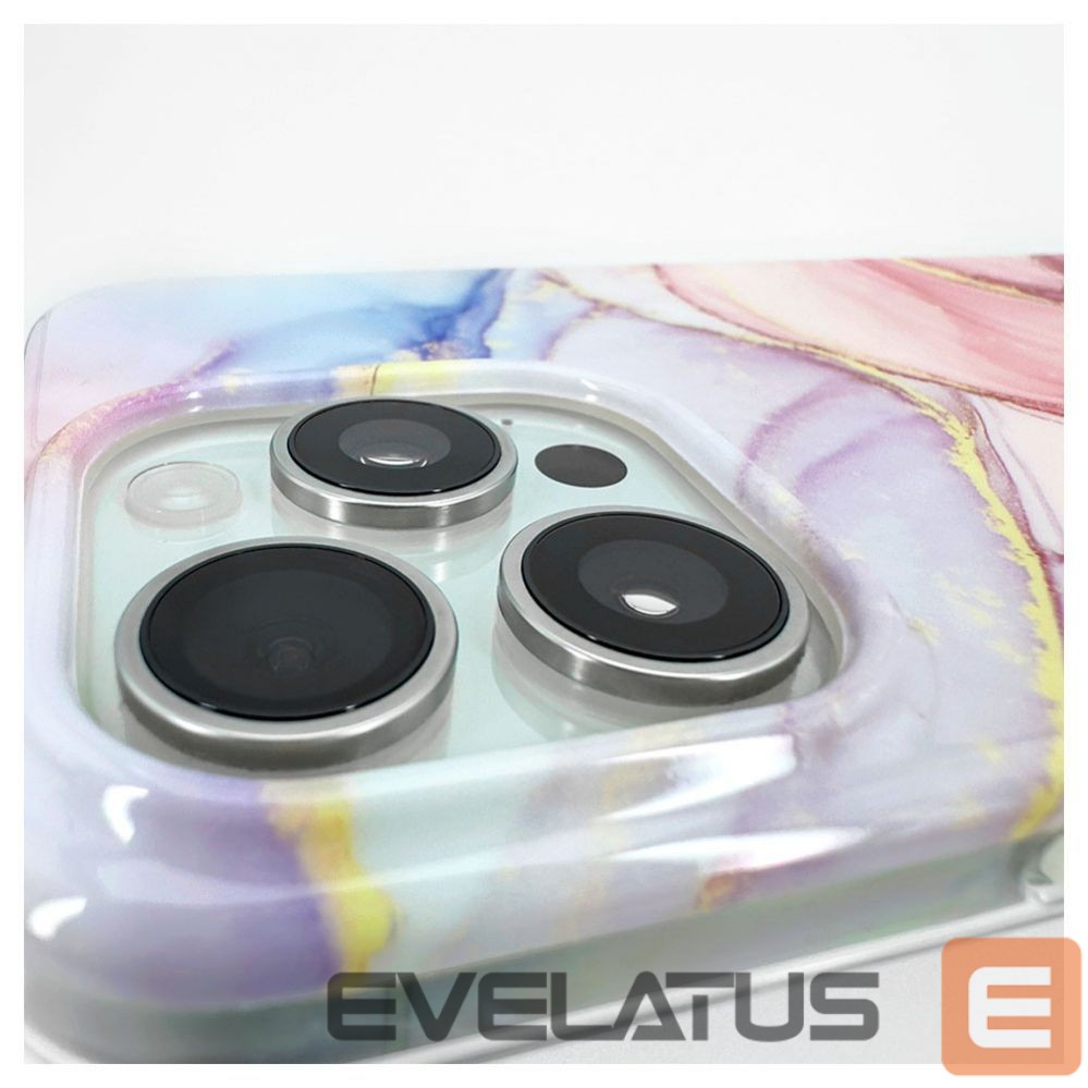 Чехол на заднюю панель Evelatus Apple iPhone 15 Pro Max PC Customized Print Design Marble Pink