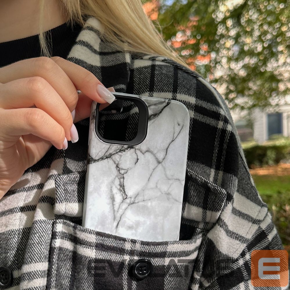 Чехол на заднюю панель Evelatus Apple iPhone 15 Armor case TPU+PC Customized Print Design Marble White